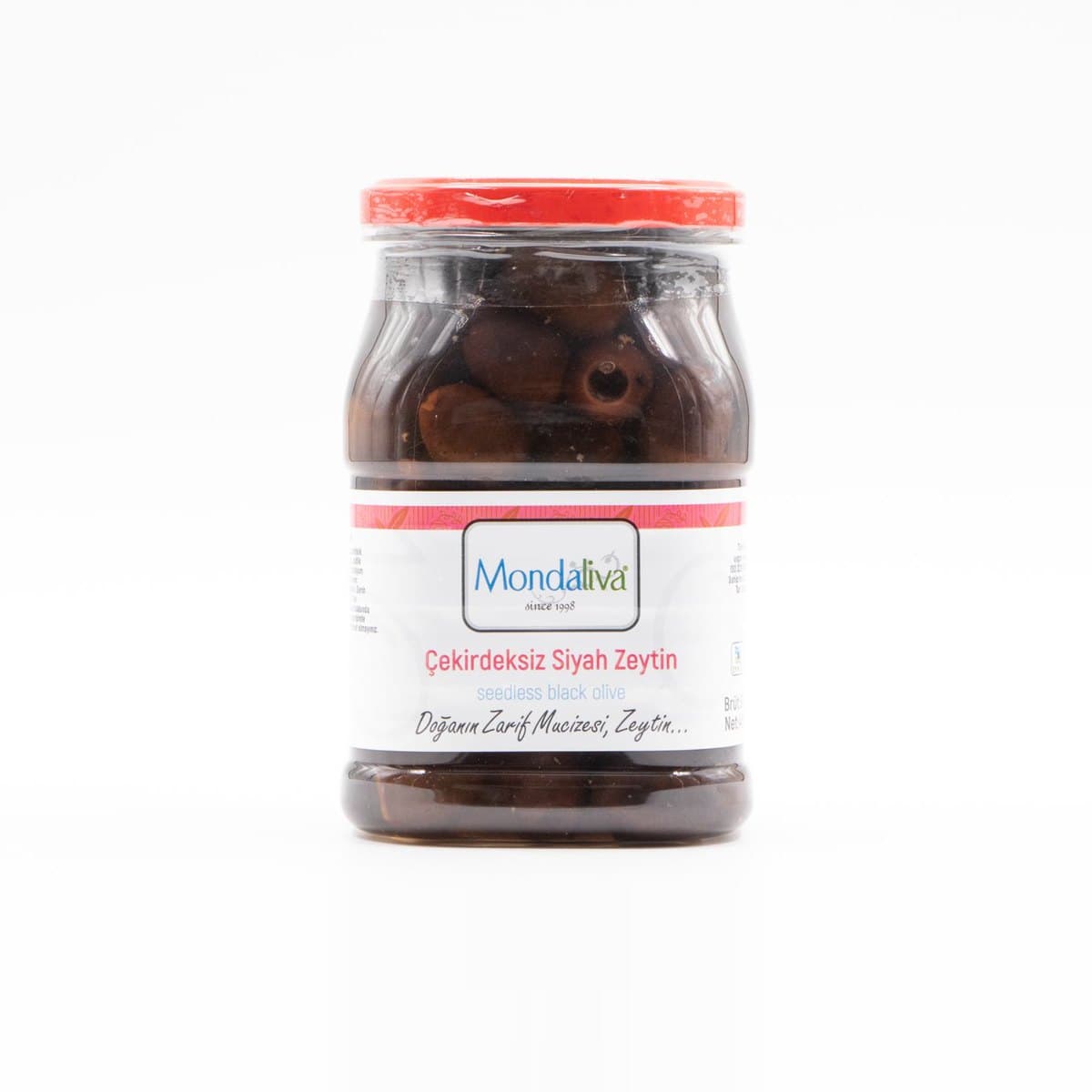 Çekirdeksiz siyah zeytin, cam kavanoz
