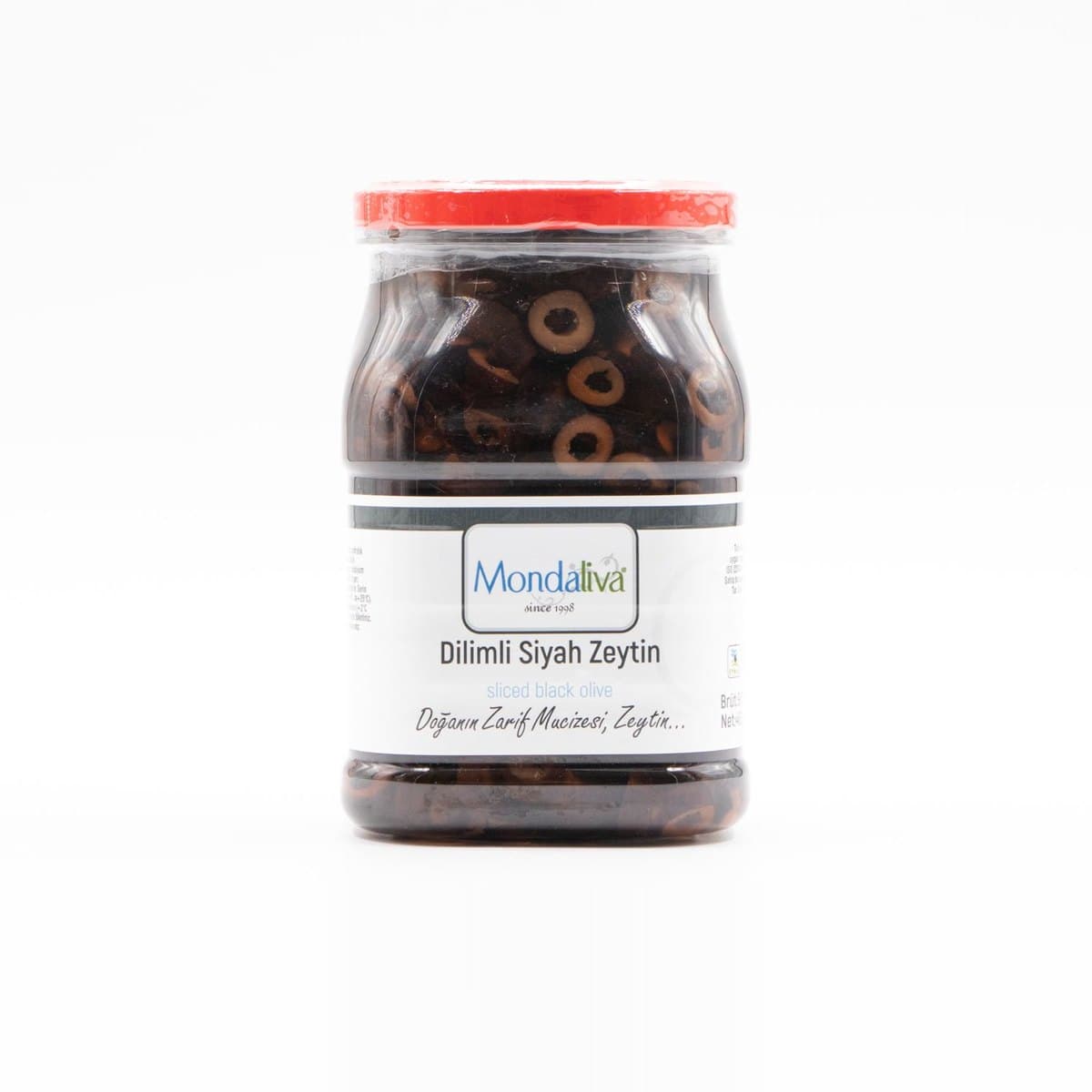 Dilimli siyah zeytin, cam kavanoz