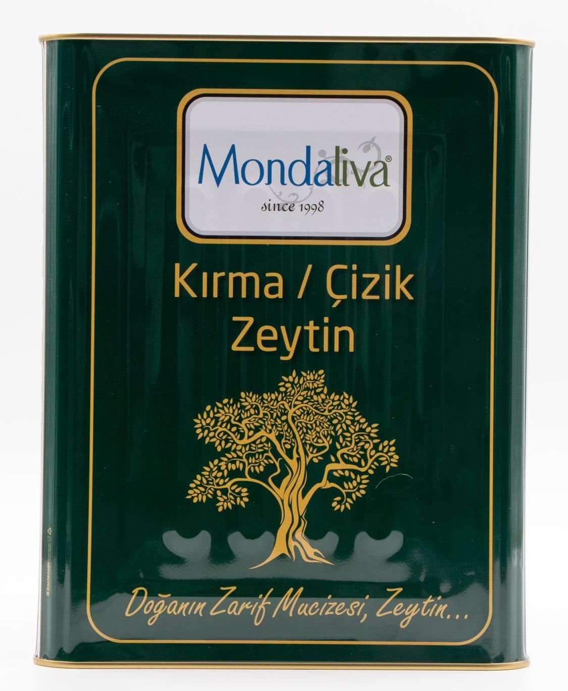 Kırma / çizik zeytin, 10 kg yeşil teneke